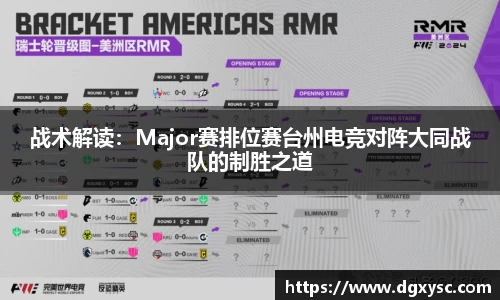 战术解读：Major赛排位赛台州电竞对阵大同战队的制胜之道
